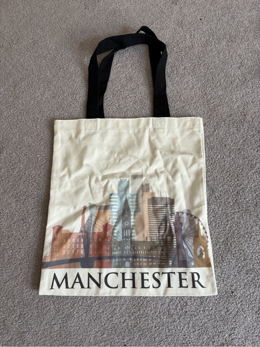 Manchester Canvas Tote Bag with Black Handles